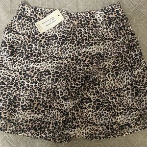 Sim & Sam Animal Print Pleated Short Skirt  Cheetah